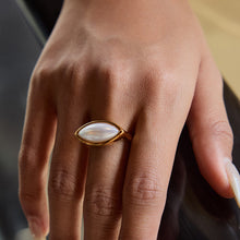 Load image into Gallery viewer, Stainless steel pearl ring