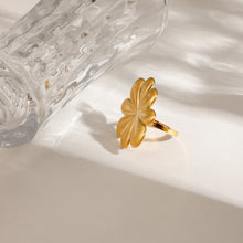 Load image into Gallery viewer, Stainless steel golden flower-opening ring