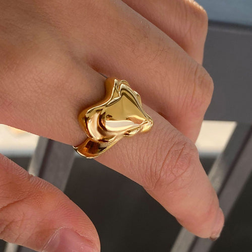 Stainless steel heart-shaped ring