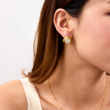 Load image into Gallery viewer, Triangular hammer-patterned round cat&#39;s eye stainless steel stud earrings