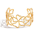 18K gold stainless steel hollowed-out flower opening bracelet