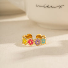 Load image into Gallery viewer, Stainless steel oil-dripping Daisy open ring