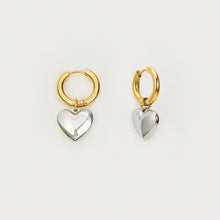 Load image into Gallery viewer, 18K gold stainless steel heart-shaped earrings