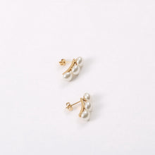 Load image into Gallery viewer, 18K gold stainless steel pearl earrings