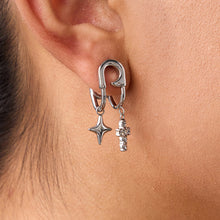 Load image into Gallery viewer, Stainless steel cross zircon pendant earrings