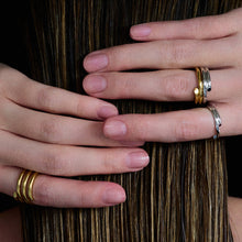 Load image into Gallery viewer, Stainless steel golden steel color two-tone ring