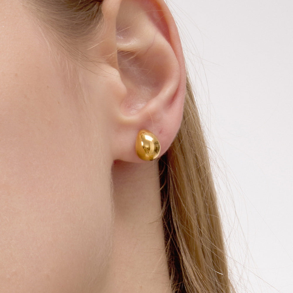 18K gold stainless steel teardrop earrings
