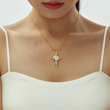 Load image into Gallery viewer, Stainless steel zircon cross pendant necklace collarbone chain