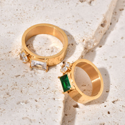 Zirconium-encrusted stainless steel ring