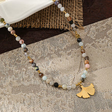 Load image into Gallery viewer, A hand-beaded necklace made of colored natural tourmaline