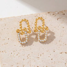 Load image into Gallery viewer, Golden stainless steel paperclip earrings