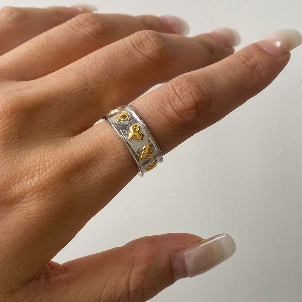 Stainless steel heart ring