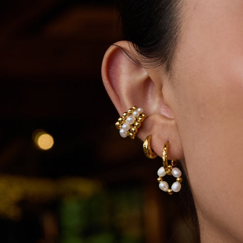 Stainless steel pearl earrings and ear rings