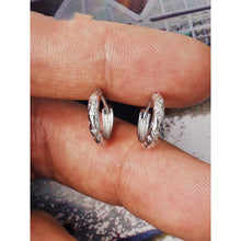 Load image into Gallery viewer, 18K gold and copper earrings with zirconium inlays