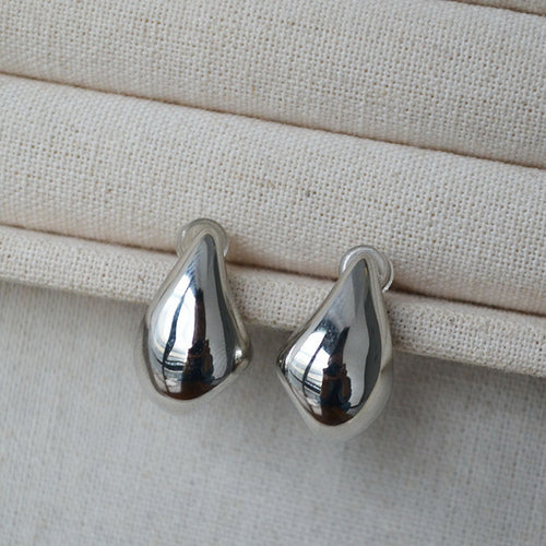 Brass gold-plated 925 silver needle irregular teardrop earrings