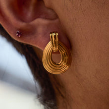 Load image into Gallery viewer, 18K gold stainless steel earrings