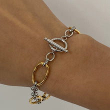 Load image into Gallery viewer, Stainless steel gold and silver color-matched bracelet