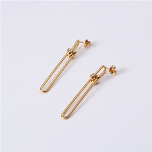 Load image into Gallery viewer, Golden chain stainless steel earrings