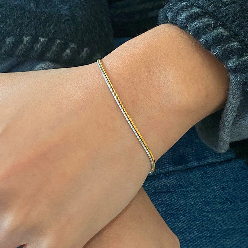 Stainless steel color-matched thin bracelet