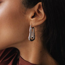 Load image into Gallery viewer, Stainless steel silver spiral earrings