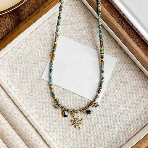 Bohemian-style beaded necklace