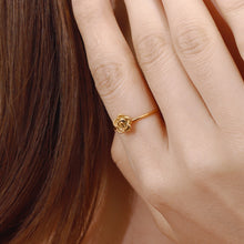 Load image into Gallery viewer, Stainless steel rose flower opening ring