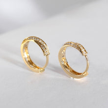 Load image into Gallery viewer, 18K gold copper micro-inlaid zircon earring earrings
