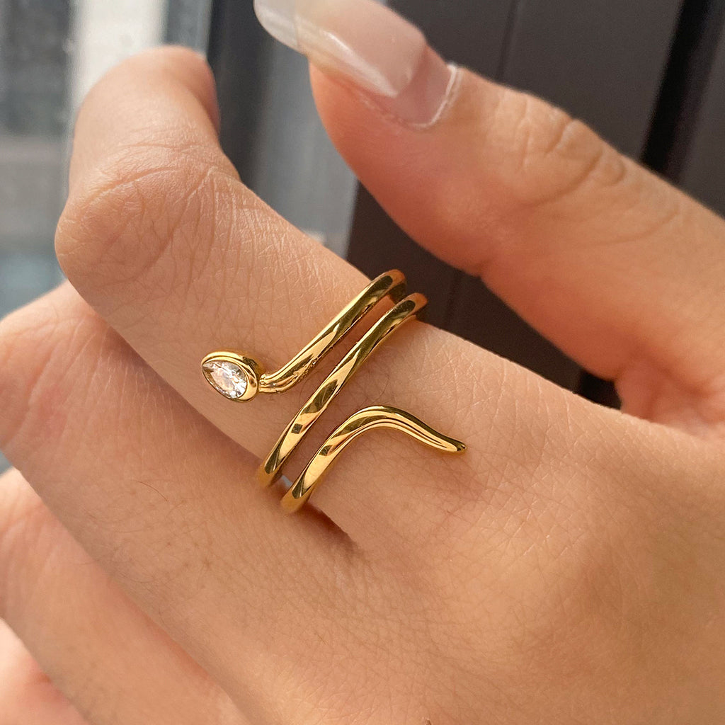 Stainless steel serpentine ring