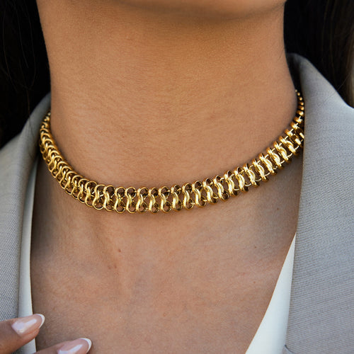 18k gold stainless steel Cuban necklace