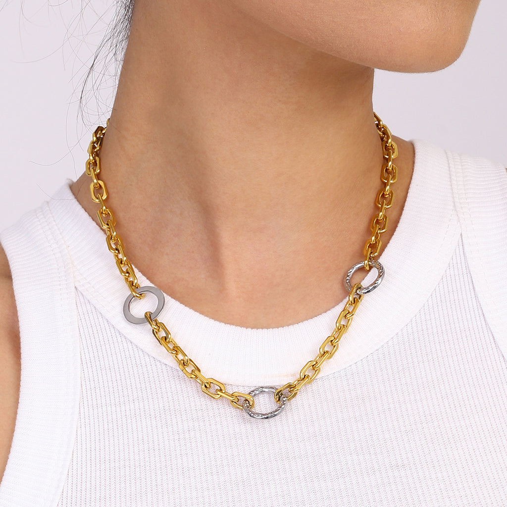 Golden stainless steel personalized necklace