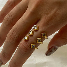 Load image into Gallery viewer, Stainless steel ring with zirconium wide edge
