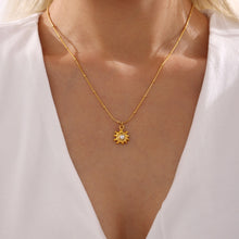 Load image into Gallery viewer, Stainless steel 18K real gold sunflower beaker necklace collarbone chain