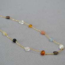 Load image into Gallery viewer, Irregular crystal stone pearl beaded necklace