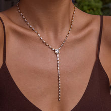 Load image into Gallery viewer, Golden stainless steel zircon Y-shaped autumn and winter long necklace