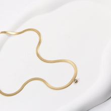 Load image into Gallery viewer, Flat snake chain stainless steel with 18k gold