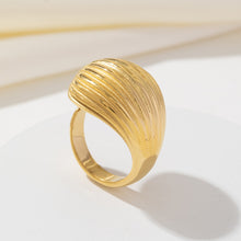 Load image into Gallery viewer, Stainless steel 18K gold special-shaped brushed texture open ring