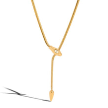 Load image into Gallery viewer, 18K gold stainless steel with zirconium snake Y-shaped chain