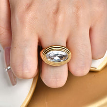 Load image into Gallery viewer, 18K gold stainless steel ring set with zirconium