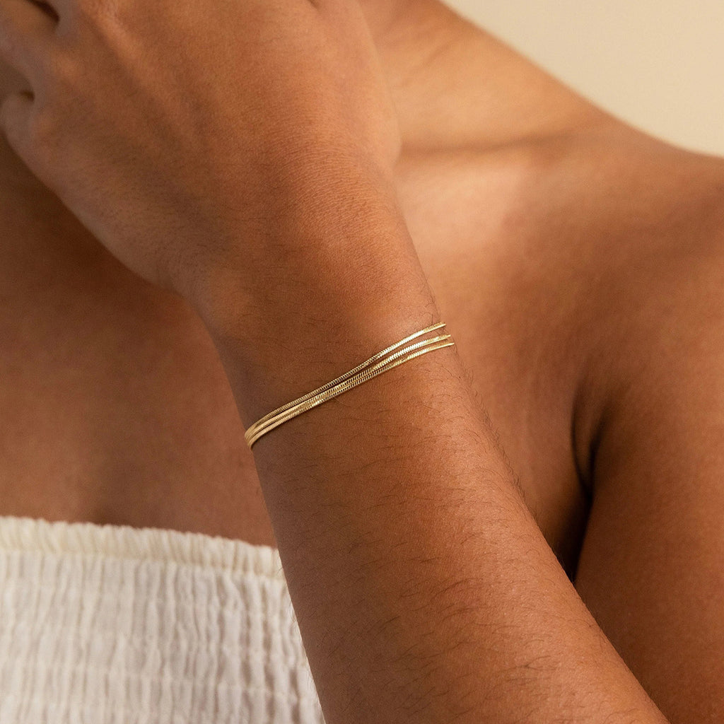 Stainless steel multi-layer chain bracelet