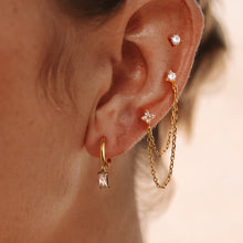 Load image into Gallery viewer, A 5-piece set of gold stainless steel zircon earrings