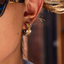 Load image into Gallery viewer, Stainless steel gold and silver color-matched C-shaped earrings