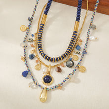 Load image into Gallery viewer, Lapis lazuli necklace, sweater chain