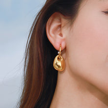 Load image into Gallery viewer, Stainless steel golden glossy pendant earrings