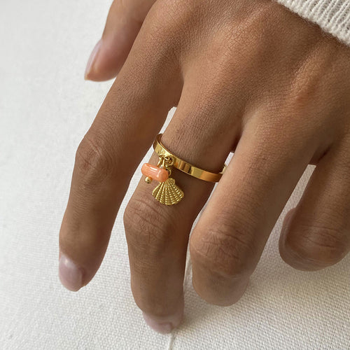 Stainless steel shell pearl pendant open ring