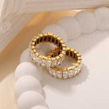 Load image into Gallery viewer, Stainless steel ring set with zircon