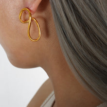 Load image into Gallery viewer, Golden stainless steel irregular-shaped encircling exaggerated earrings