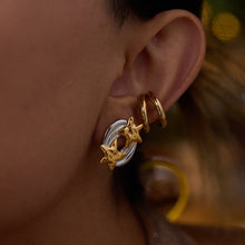 Load image into Gallery viewer, Stainless steel gold and silver color-matched five-pointed star stud earrings