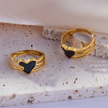 Load image into Gallery viewer, A stainless steel 18K gold-plated oil-dripping heart ring