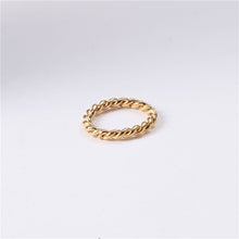 Load image into Gallery viewer, Golden titanium steel twist ring