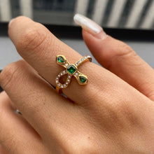 Load image into Gallery viewer, Stainless steel cross snake ring